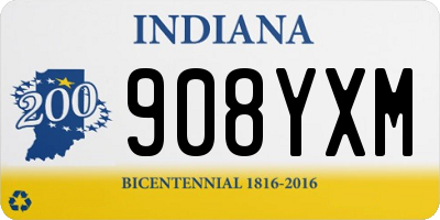 IN license plate 908YXM
