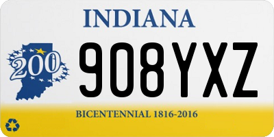 IN license plate 908YXZ