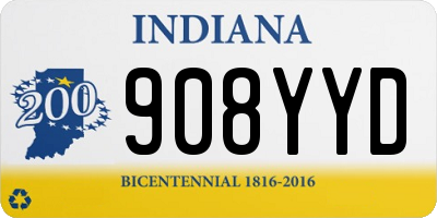 IN license plate 908YYD