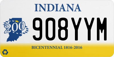 IN license plate 908YYM