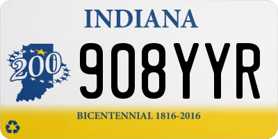 IN license plate 908YYR
