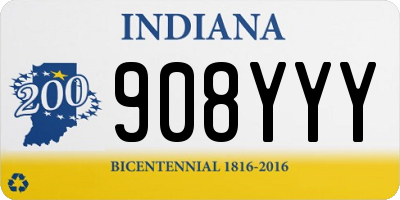 IN license plate 908YYY