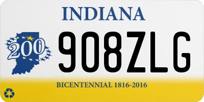IN license plate 908ZLG