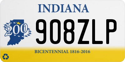 IN license plate 908ZLP