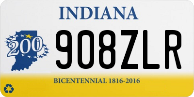 IN license plate 908ZLR