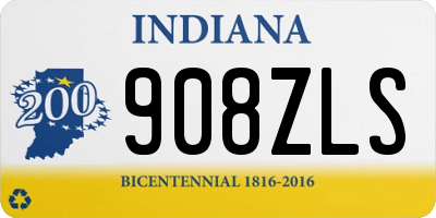 IN license plate 908ZLS