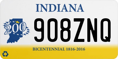 IN license plate 908ZNQ