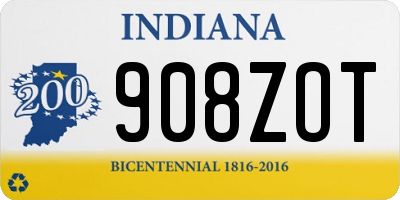 IN license plate 908ZOT