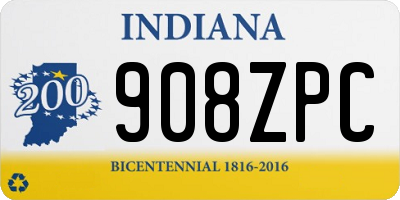 IN license plate 908ZPC
