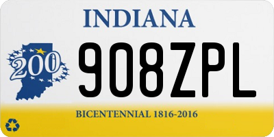 IN license plate 908ZPL