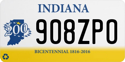IN license plate 908ZPO