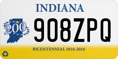 IN license plate 908ZPQ