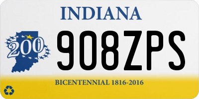 IN license plate 908ZPS