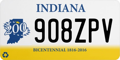 IN license plate 908ZPV