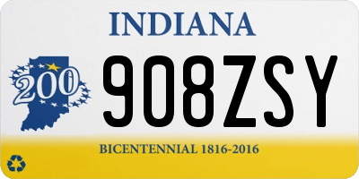IN license plate 908ZSY