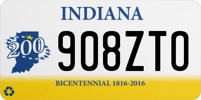 IN license plate 908ZTO