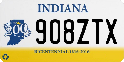 IN license plate 908ZTX