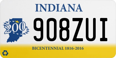 IN license plate 908ZUI