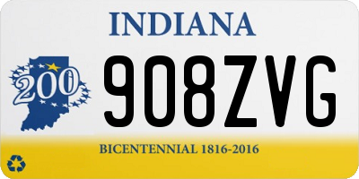 IN license plate 908ZVG