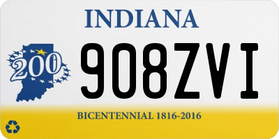 IN license plate 908ZVI