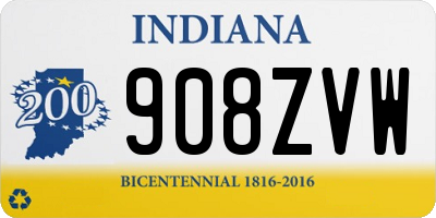 IN license plate 908ZVW