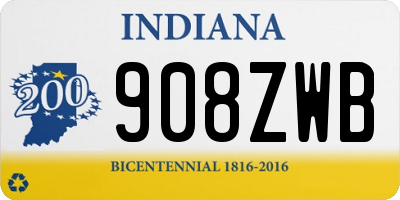 IN license plate 908ZWB