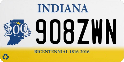 IN license plate 908ZWN