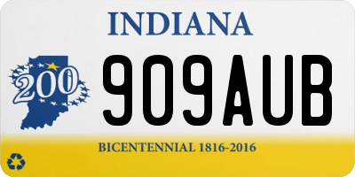 IN license plate 909AUB