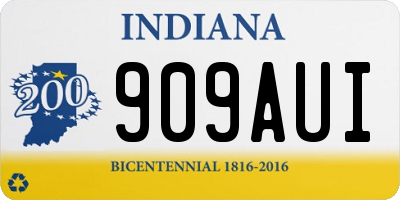 IN license plate 909AUI