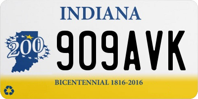 IN license plate 909AVK