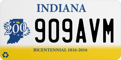 IN license plate 909AVM