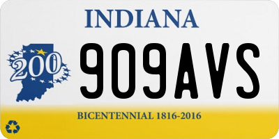 IN license plate 909AVS