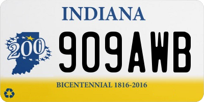 IN license plate 909AWB