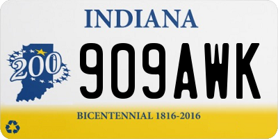 IN license plate 909AWK