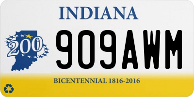 IN license plate 909AWM