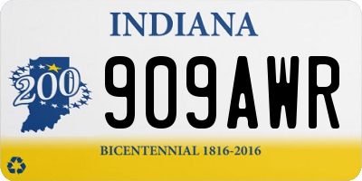 IN license plate 909AWR