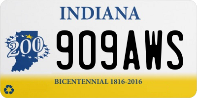 IN license plate 909AWS