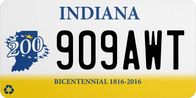 IN license plate 909AWT