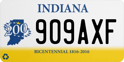 IN license plate 909AXF