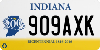 IN license plate 909AXK