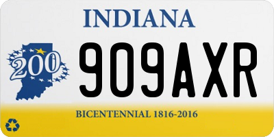 IN license plate 909AXR