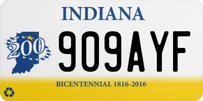 IN license plate 909AYF