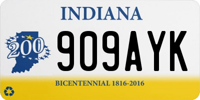 IN license plate 909AYK