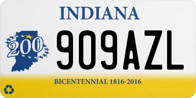 IN license plate 909AZL