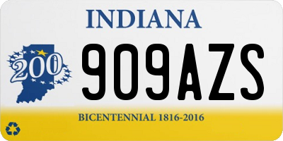 IN license plate 909AZS