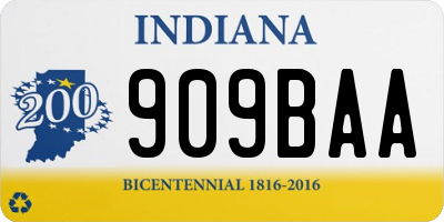 IN license plate 909BAA