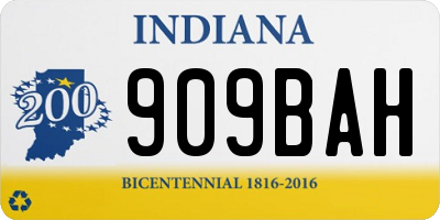 IN license plate 909BAH
