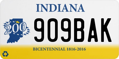 IN license plate 909BAK