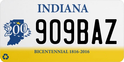 IN license plate 909BAZ