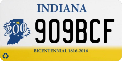 IN license plate 909BCF